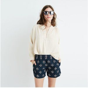Madewell Drapey Pull-On Shorts in Flowerstamp print XS